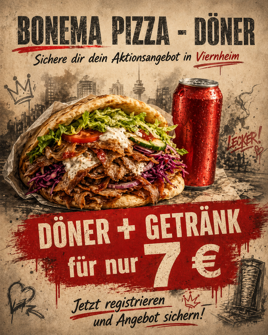 Doener und Getraenk fuer 7 Euro